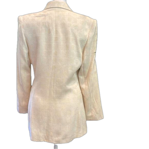 Jac Dale 4/34 cotton/linen/poly blend butter cream tailored pocketed  jacket - Picture 4 of 8